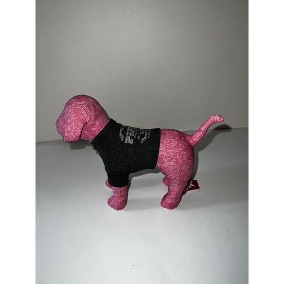 Victoria Secret Pink Dog Plush '86 Tour Love Rock N Roll Around World Dog Tag - Picture 8 of 11